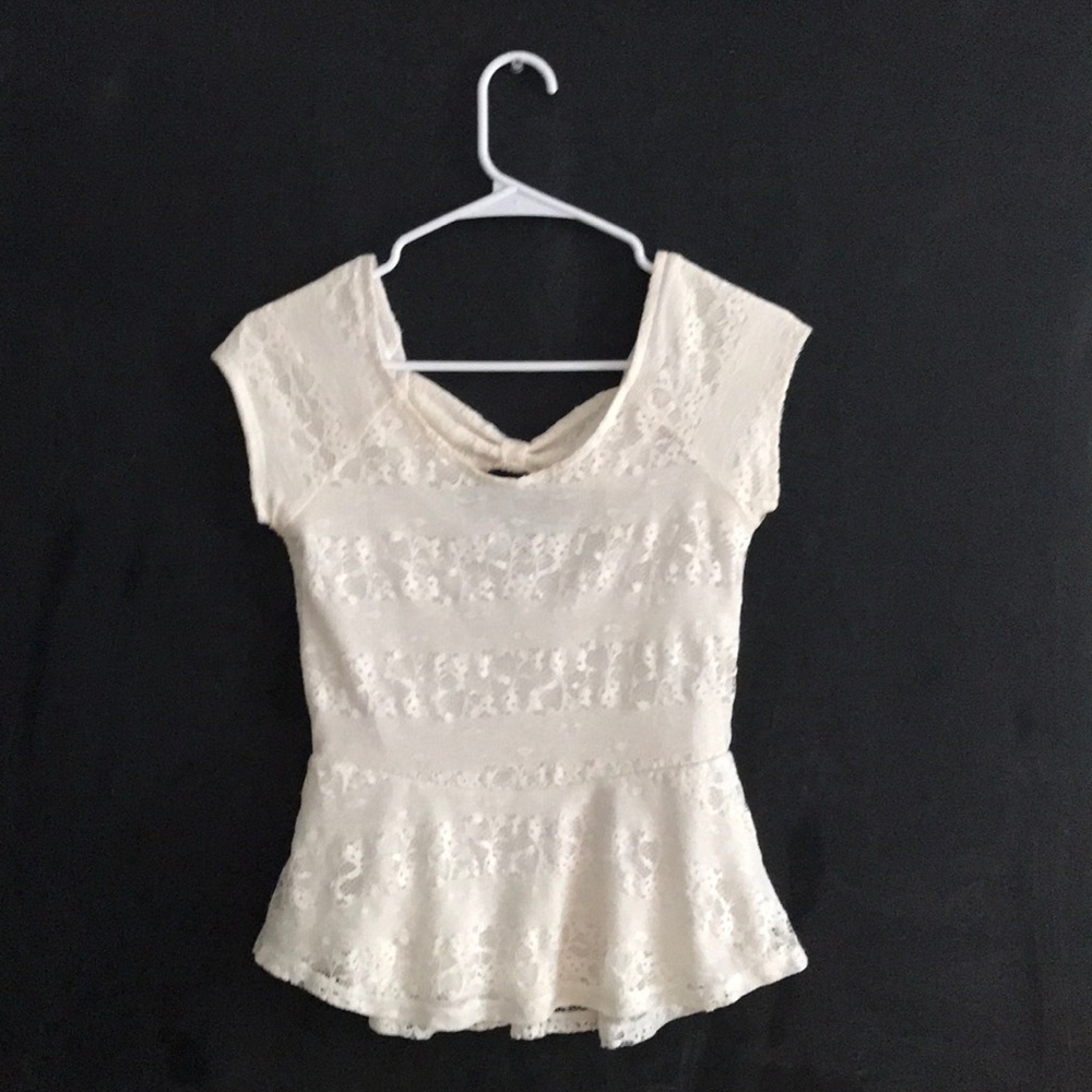 Short Sleeve Ivory Top